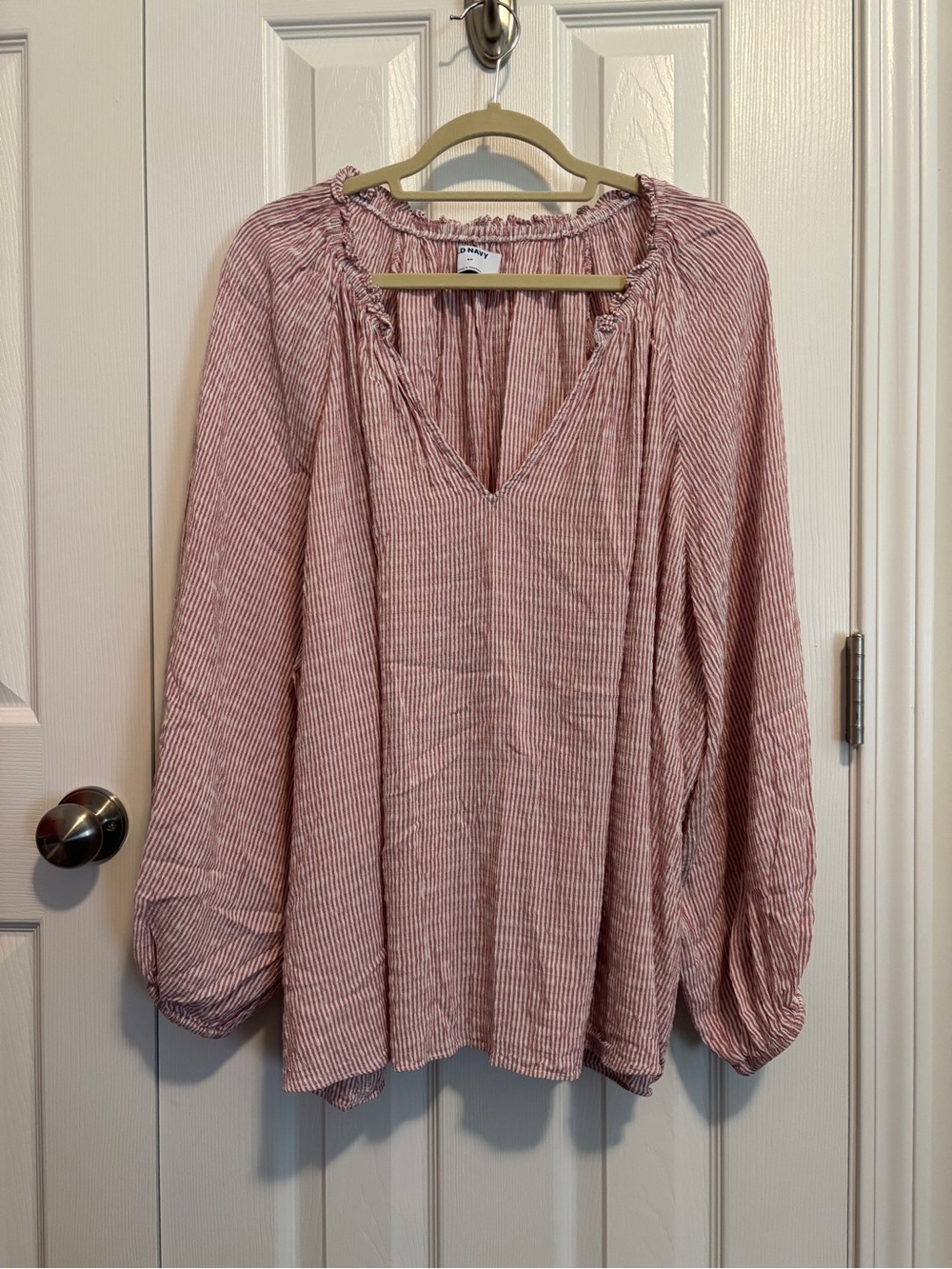 Old Navy Pink Stripe Peasant Tunic